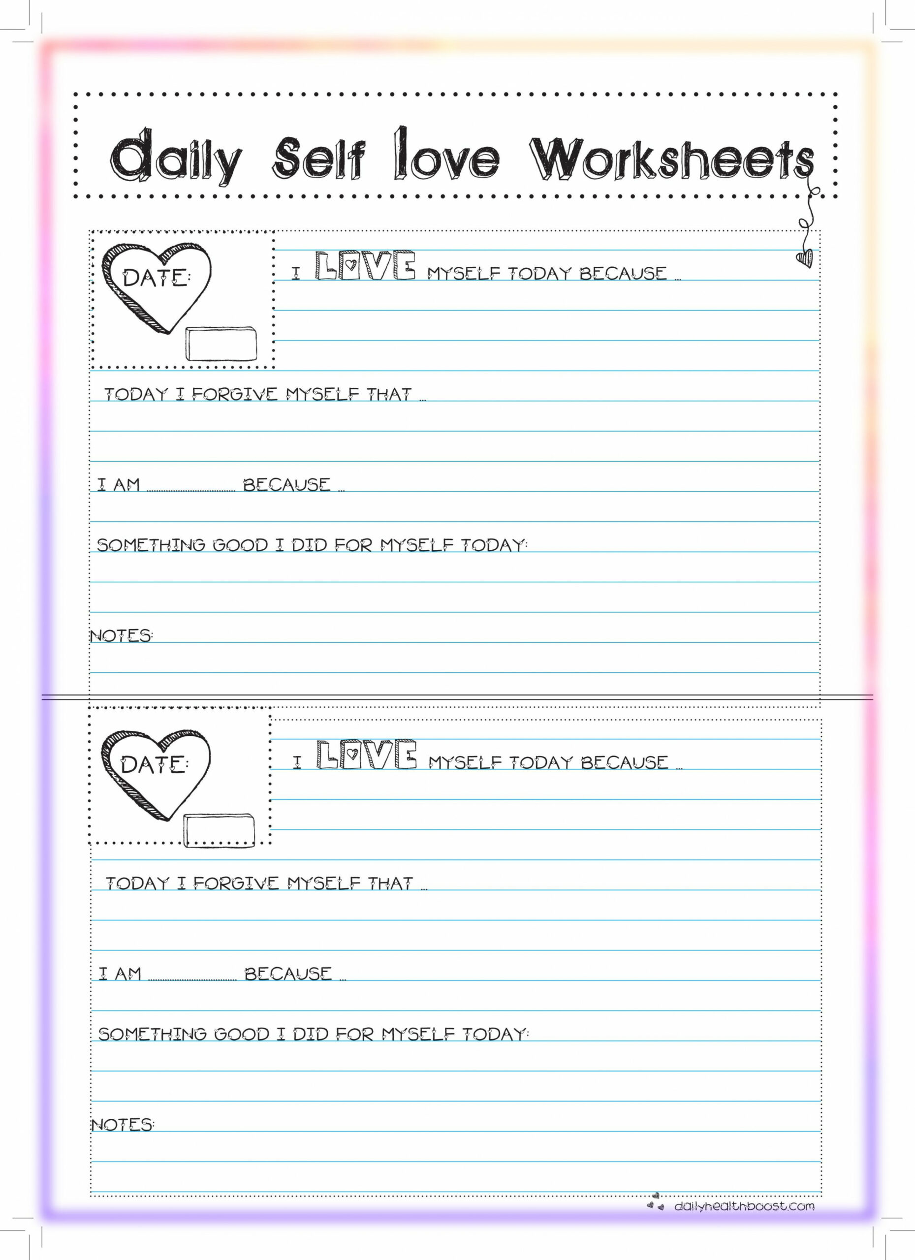 Daily Self Love Worksheet