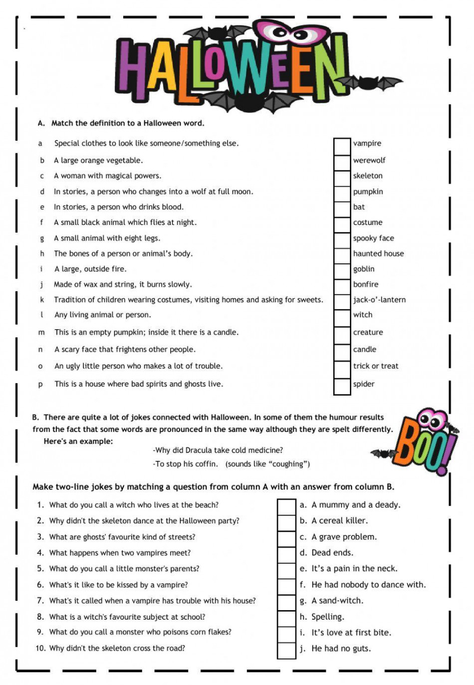 HALLOWEEN WORKSHEET exercise  Live Worksheets