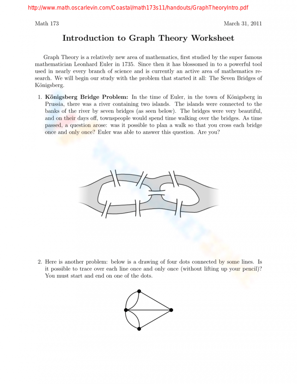 Introduction to Graph Theory worksheets