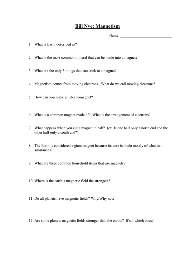 Magnetism Worksheet Answers Shop - www.illva