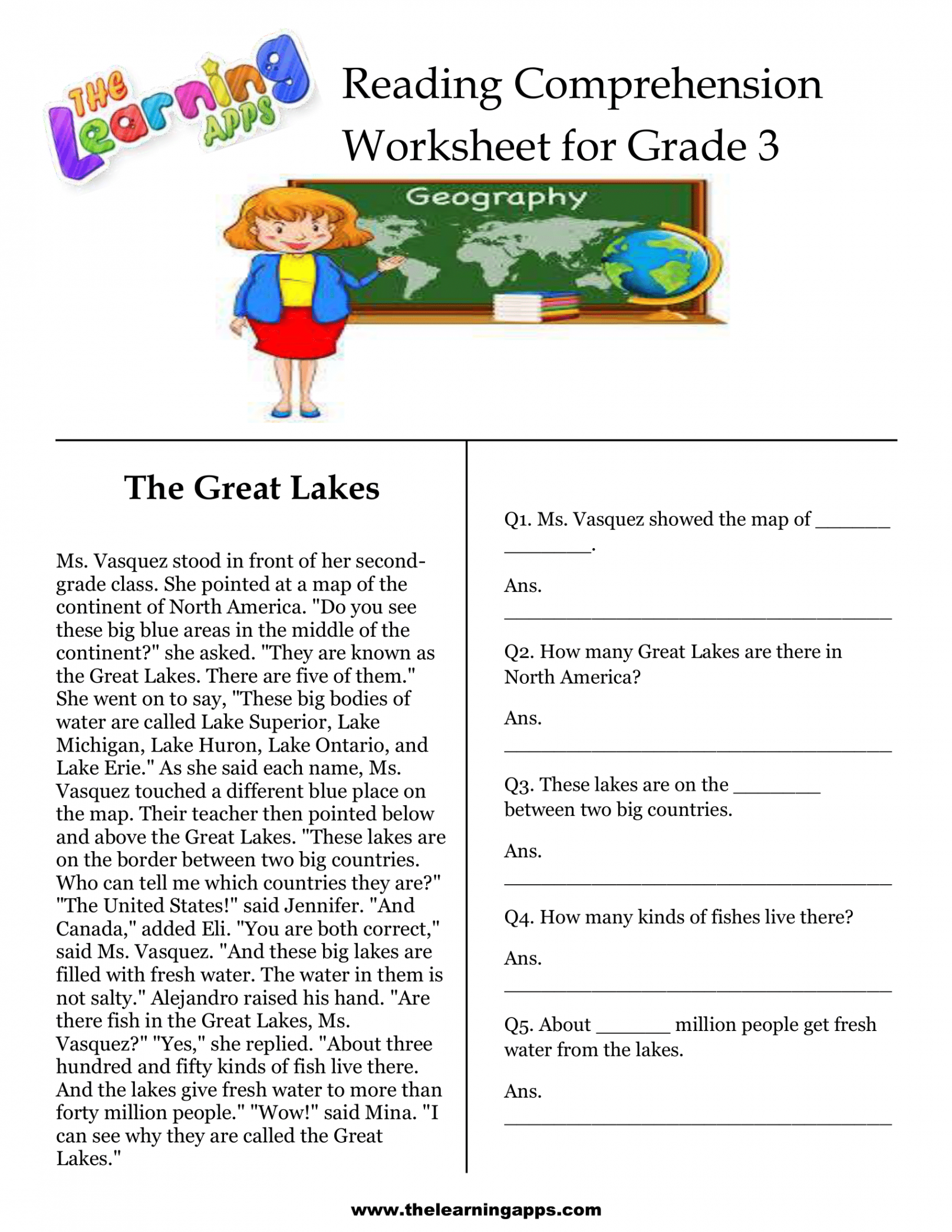 rd Grade Reading Comprehension Printa  Reading comprehension