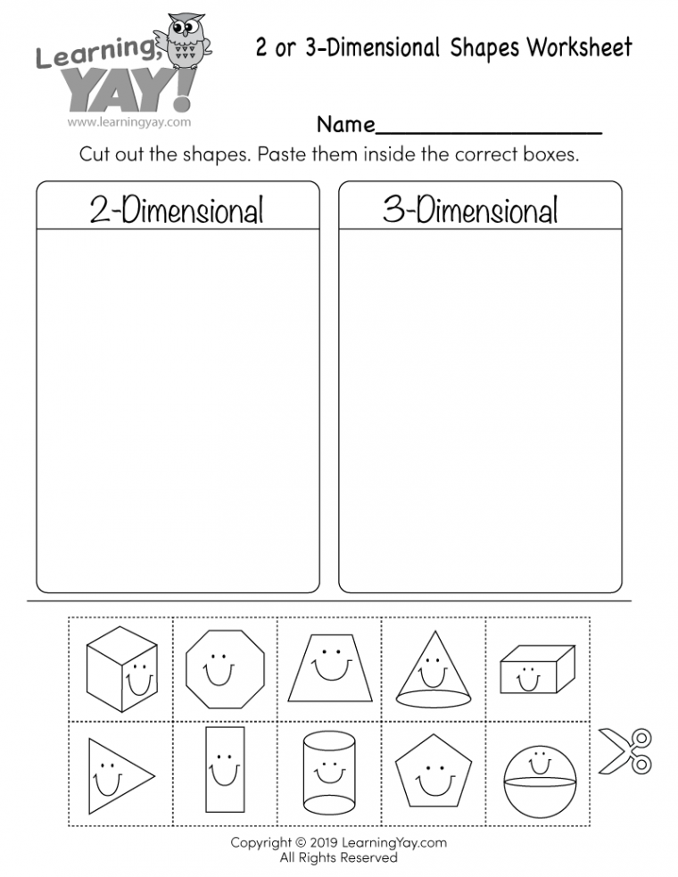 Sorting D and D Shapes Worksheet for st Grade (Free Printable)