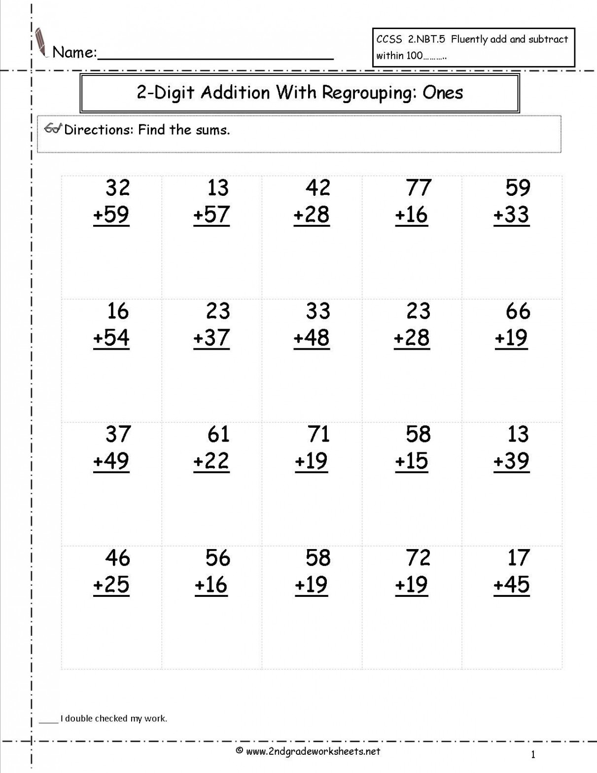 Two Digit Addition Worksheets  Math addition worksheets, Addition