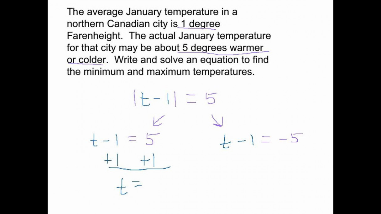 Absolute Value Word Problem