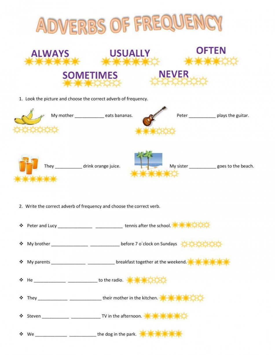 Adverbs of frequency interactive activity for elementary  Live