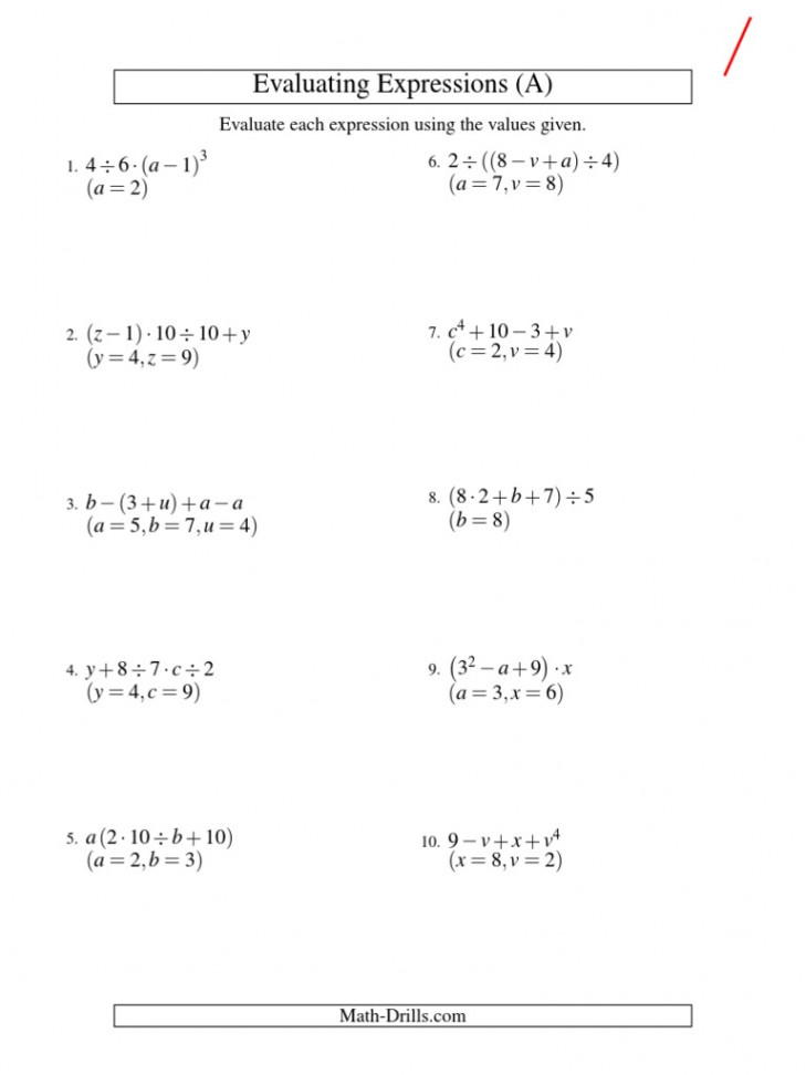 Algebra - Evaluating - Algebraic - Expressions - Three - Variables