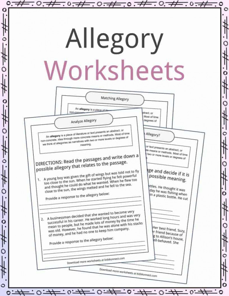 Allegory Examples, Definition and Worksheets  KidsKonnect