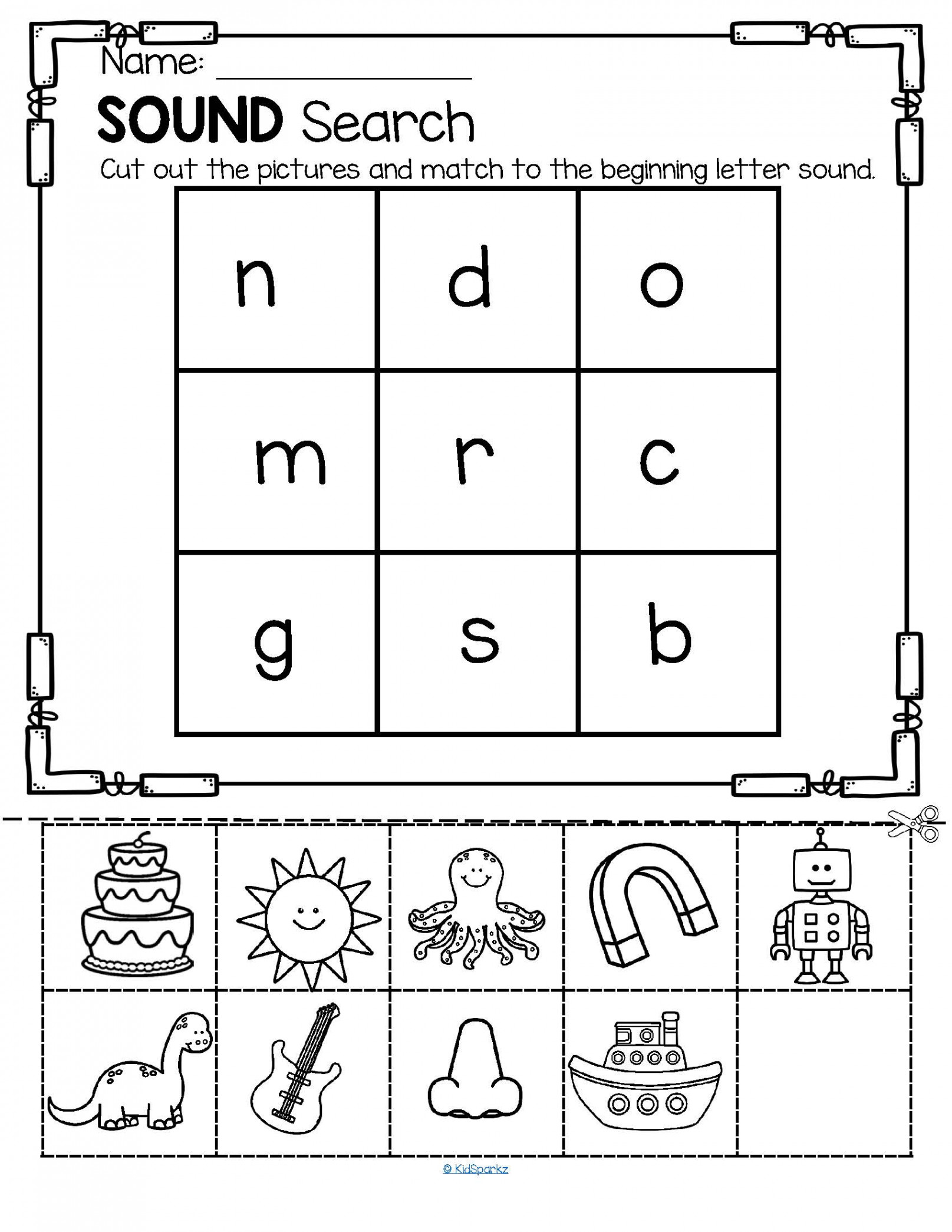 Alphabet Beginning Sounds  Cut and Paste Worksheets