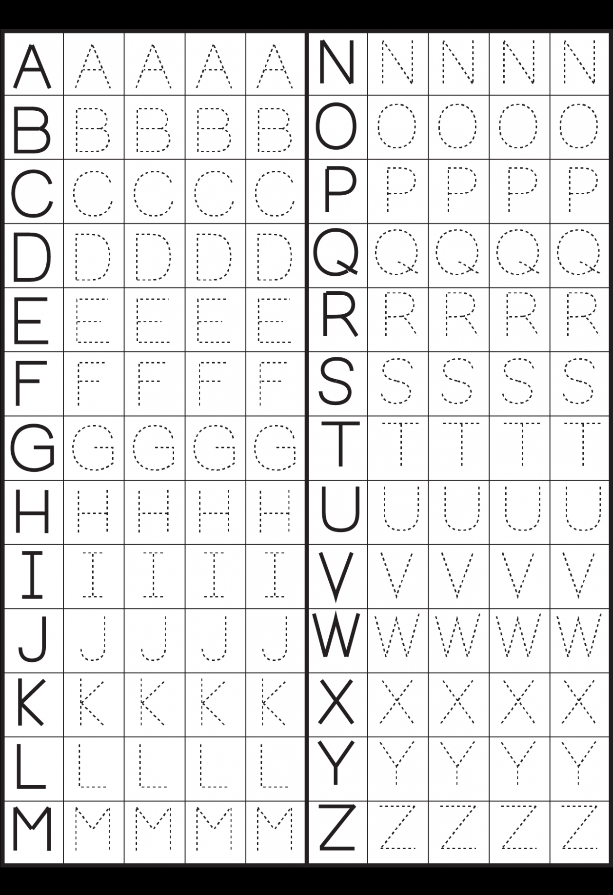 Alphabet Letter Tracing Worksheets  Letter tracing worksheets