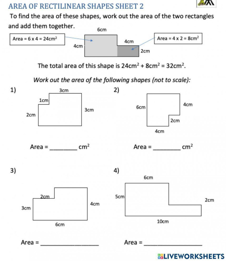 Area of Irregular Shapes worksheet  Live Worksheets