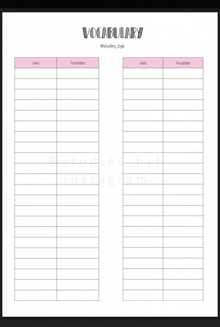 Blank Vocabulary Worksheet Template Free Printables Descargables