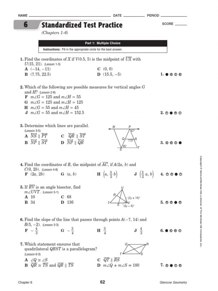 CH Standardized Test Review - Key  PDF  Elementary Mathematics