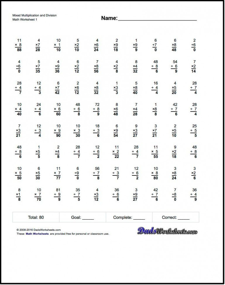 Check out these mixed multiplication and division worksheets! They