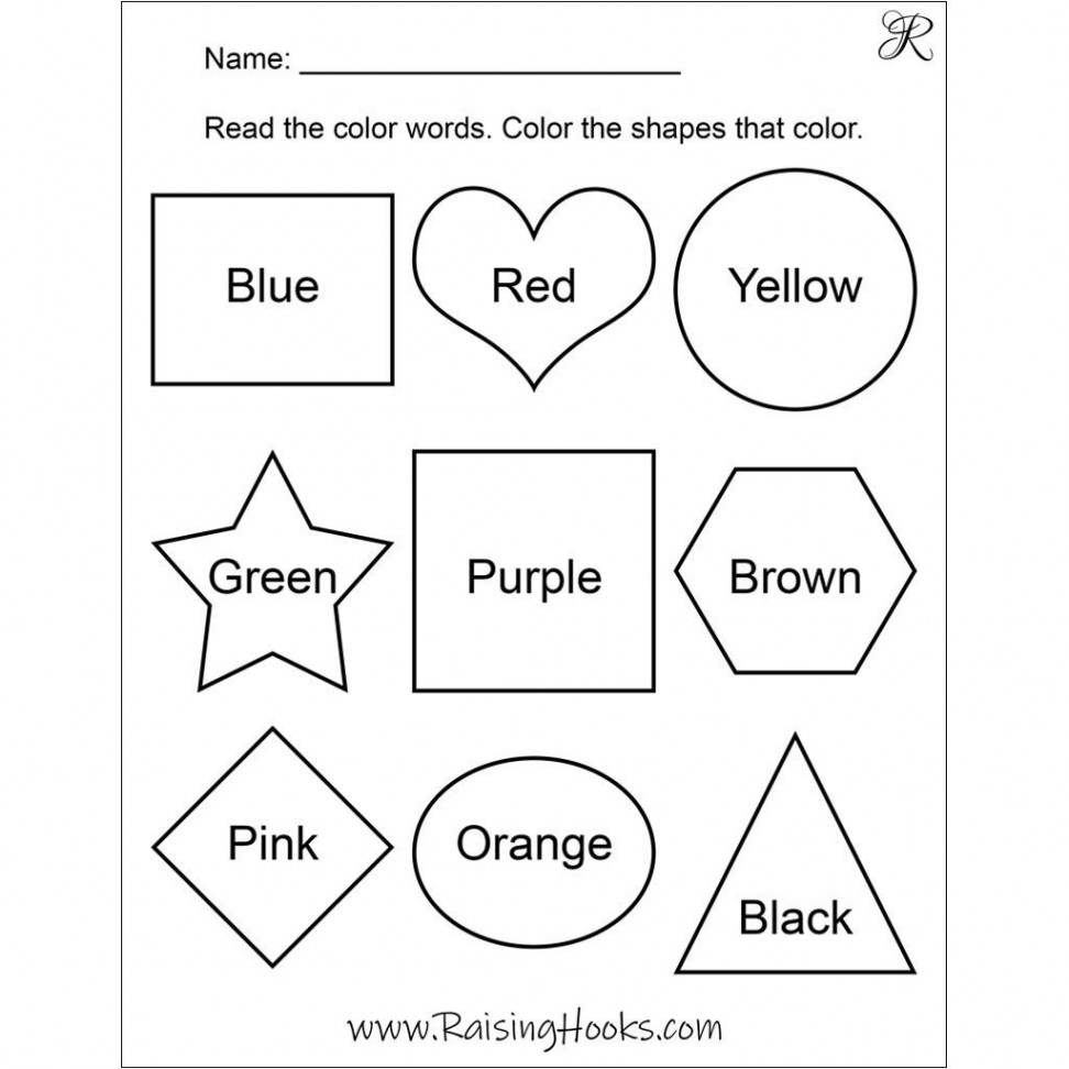 Color Shapes by Word - Raising Hooks