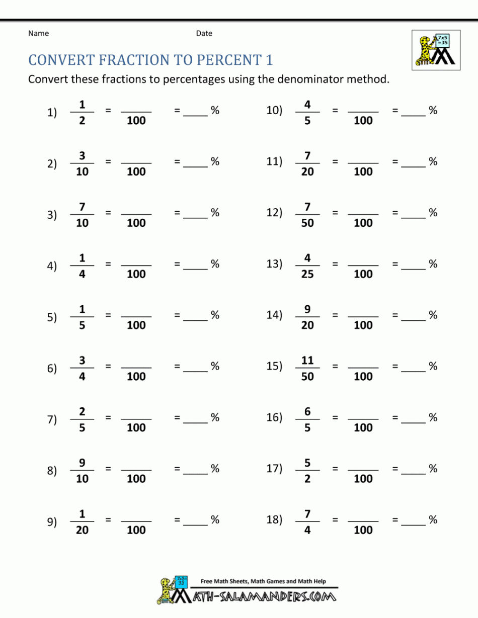 Convert Fraction to Percent