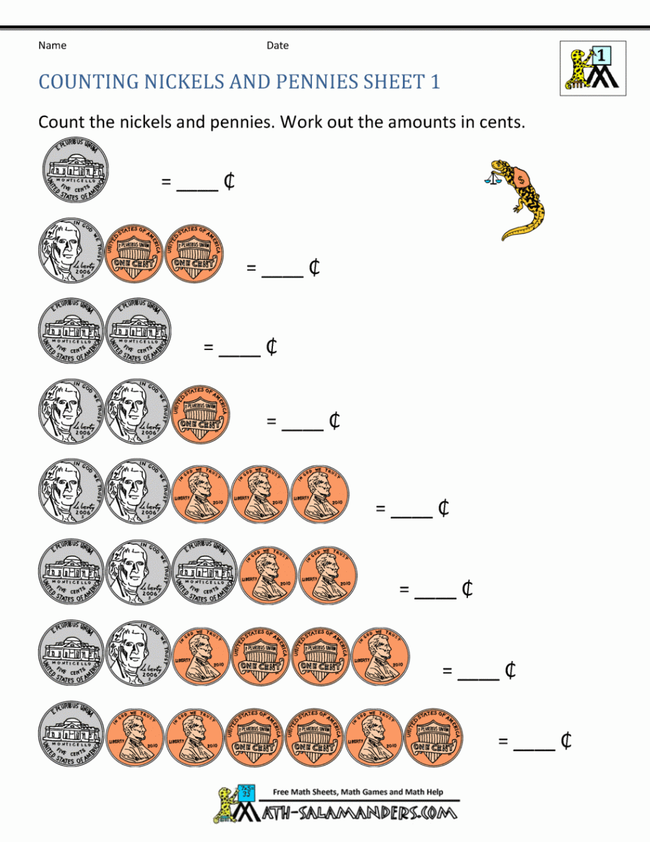 Counting Money Worksheets st Grade