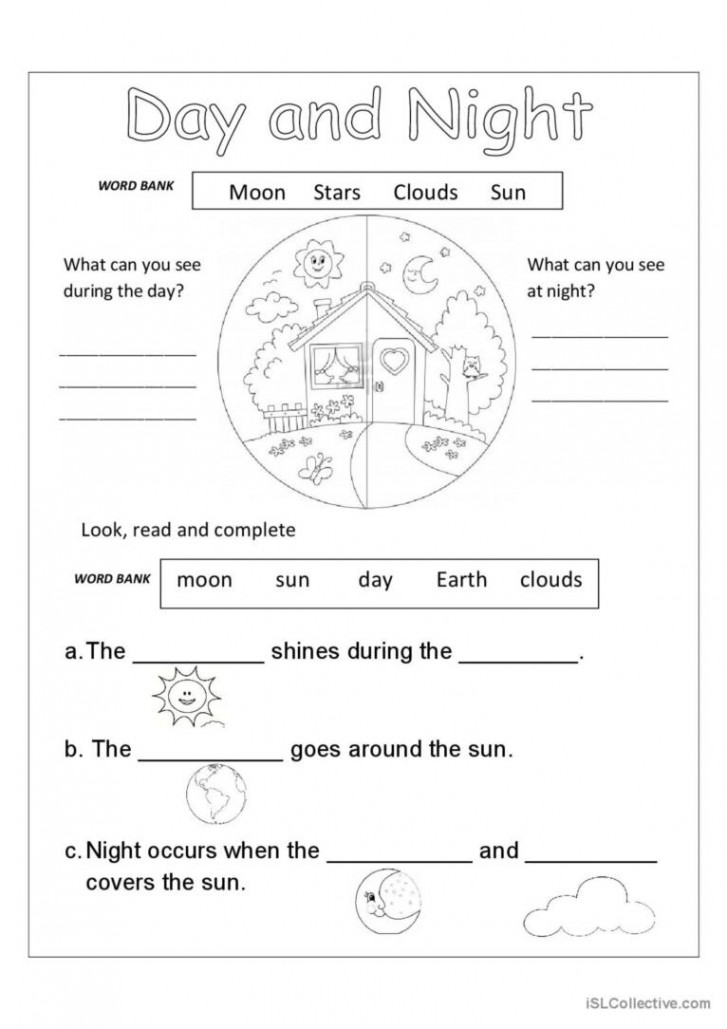 DAY AND NIGHT: English ESL worksheets pdf & doc