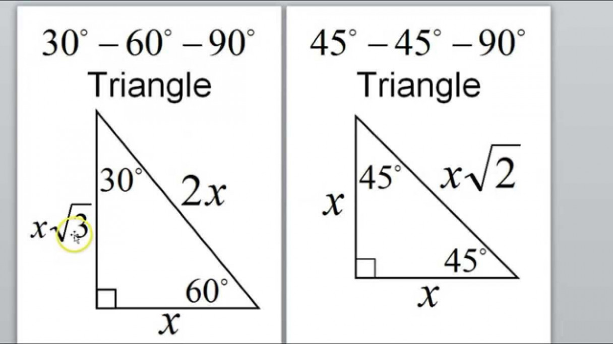 Day  HW Special Right Triangles   ,