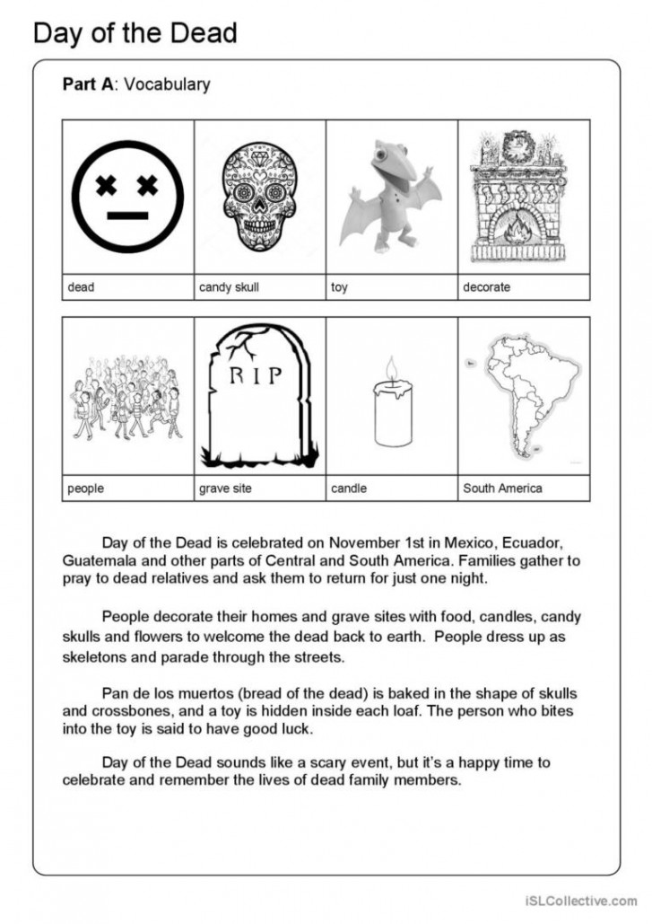 Day of the Dead Worksheet general gr: English ESL worksheets pdf