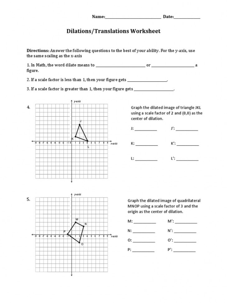 Dilations Translations PDF  PDF  Cartesian Coordinate System