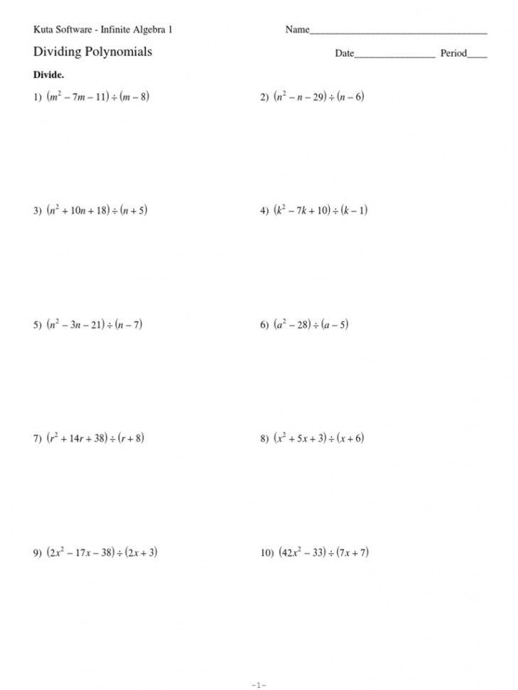 Dividing Polynomials  PDF