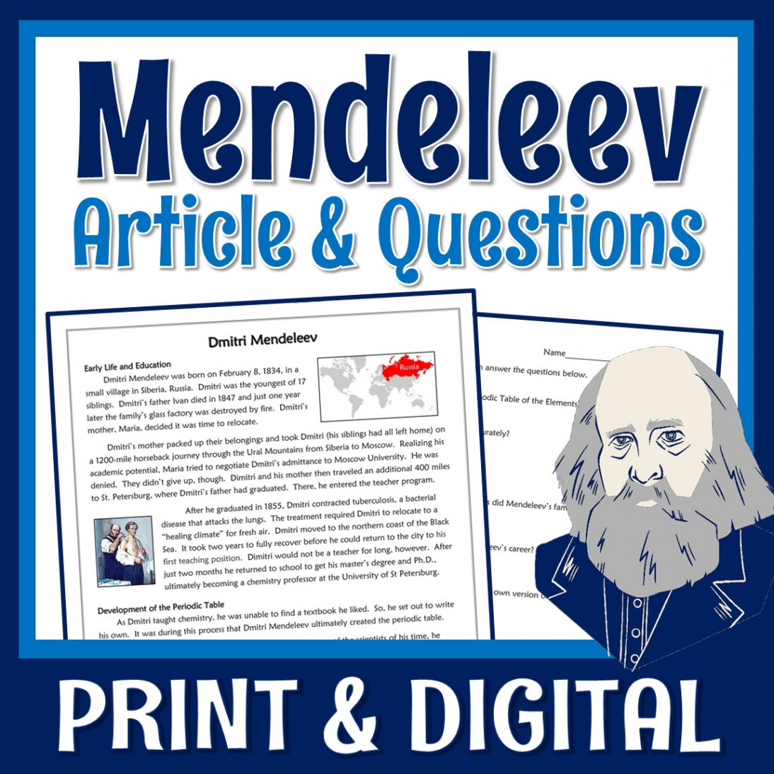 Dmitri Mendeleev Biography Mendeleev Biography for Kids - Flying