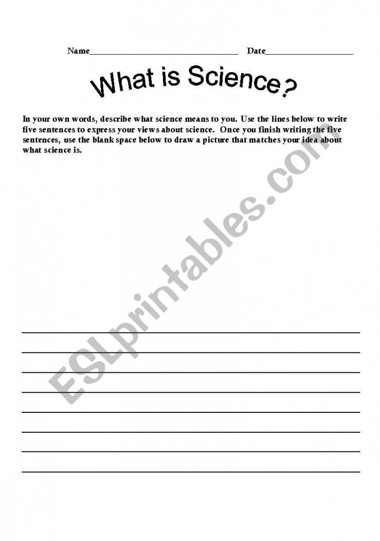 English worksheets: What is science?