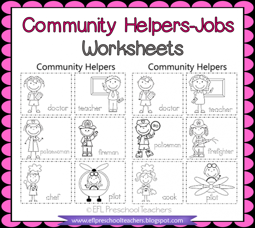 ESL/EFL Preschool Teachers: ESL Community Helpers worksheets-last