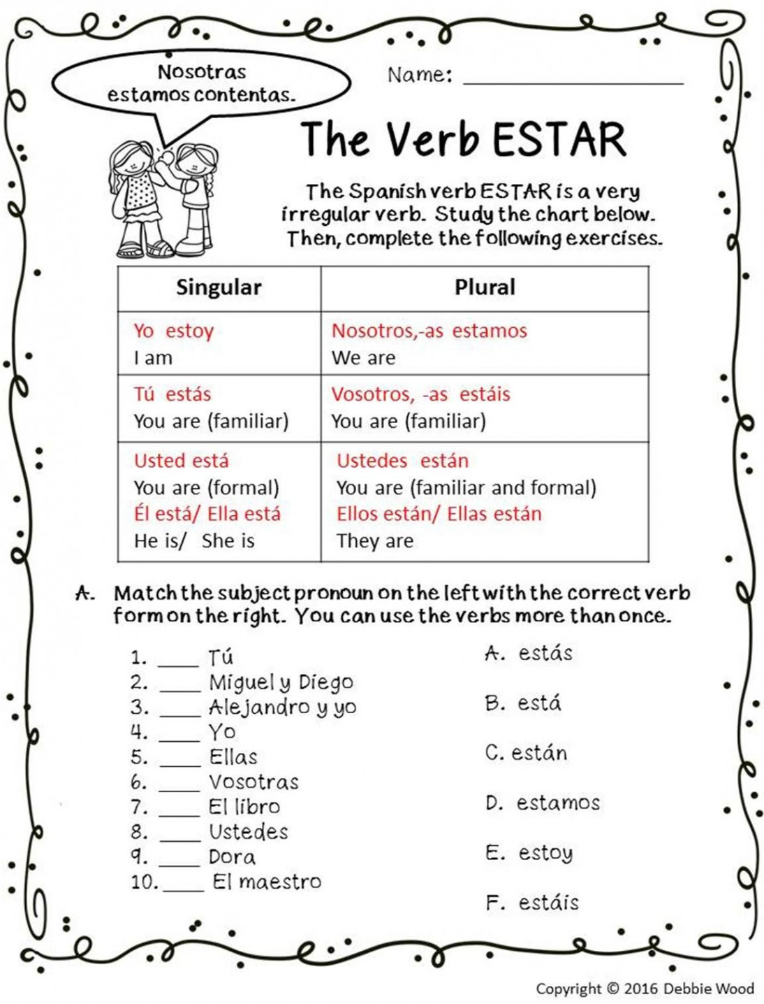 ESTAR with Emotions  Estar Posters and Worksheets  Spanish verbs