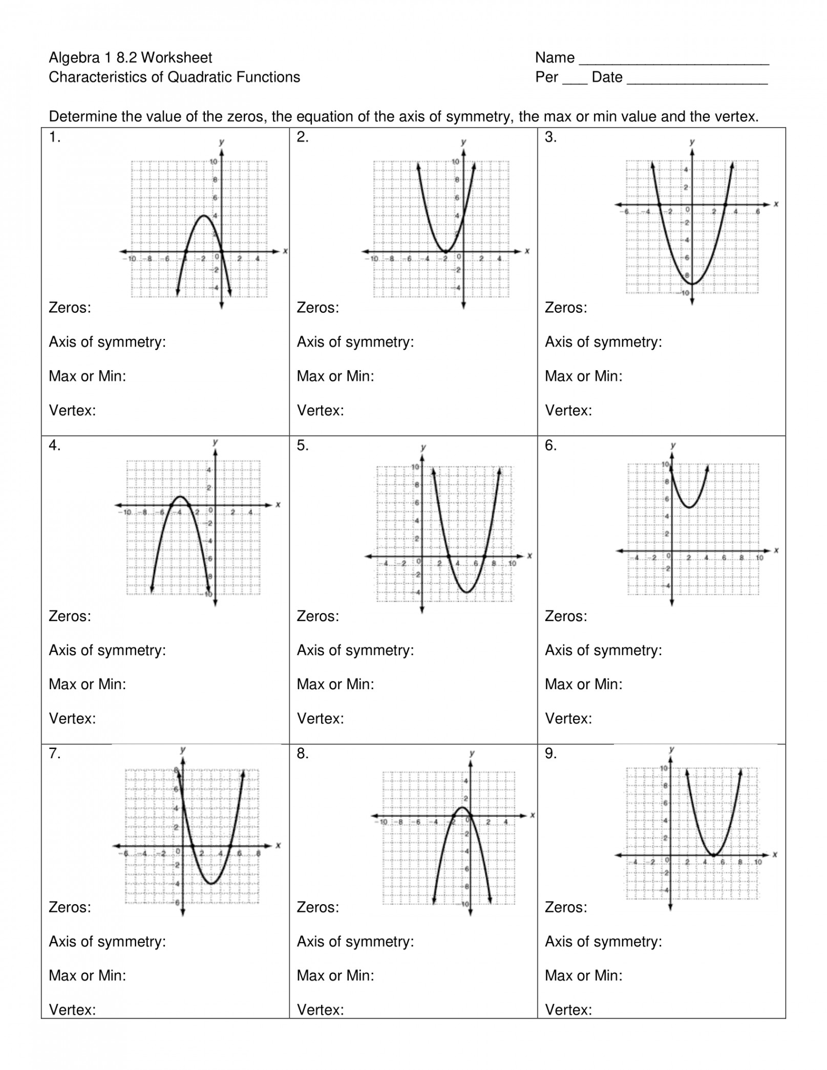 Features+of+Quadratic+worksheet Pages - - Flip PDF Download