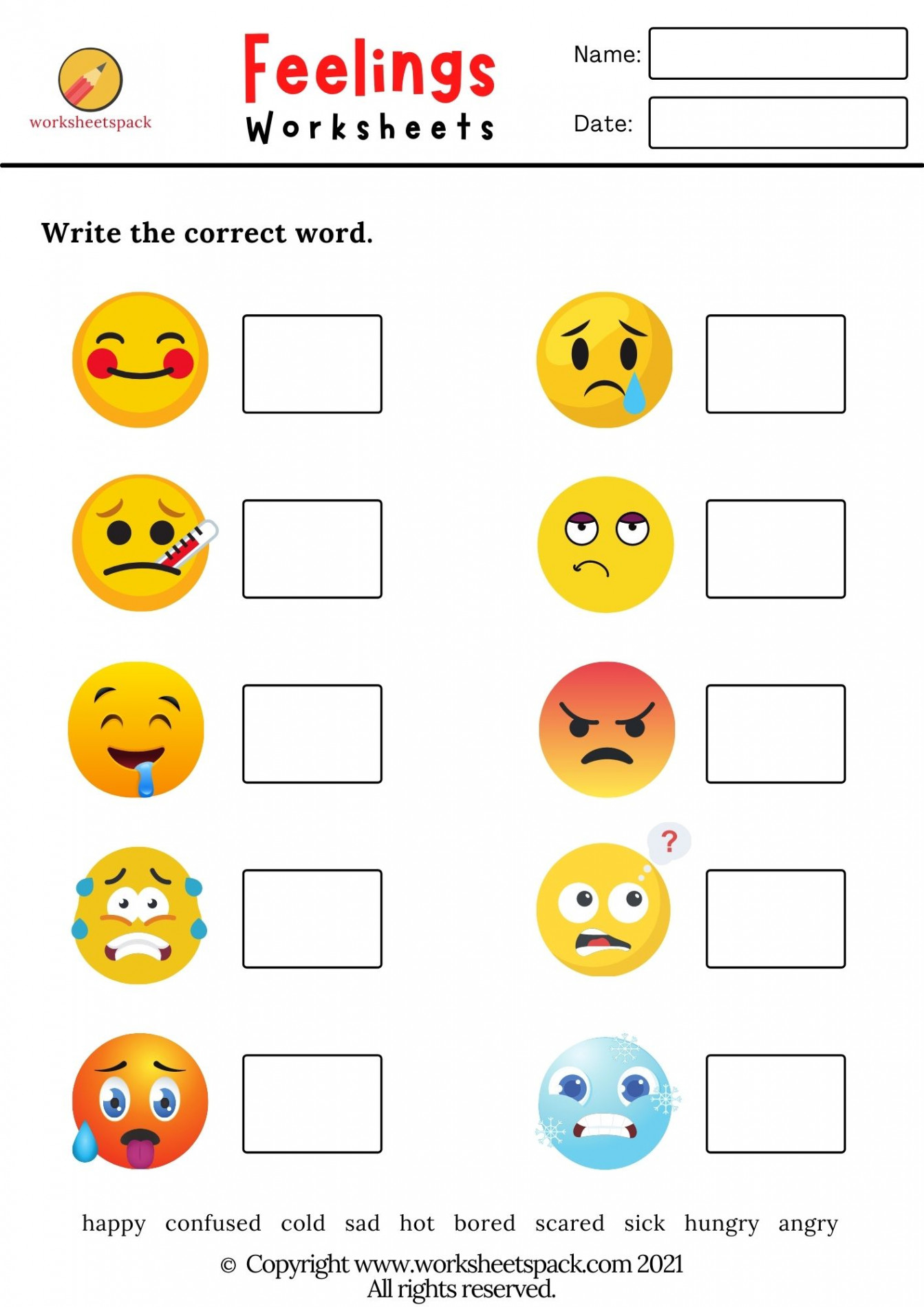 Feelings worksheets PDF - worksheetspack  Worksheets, Feelings