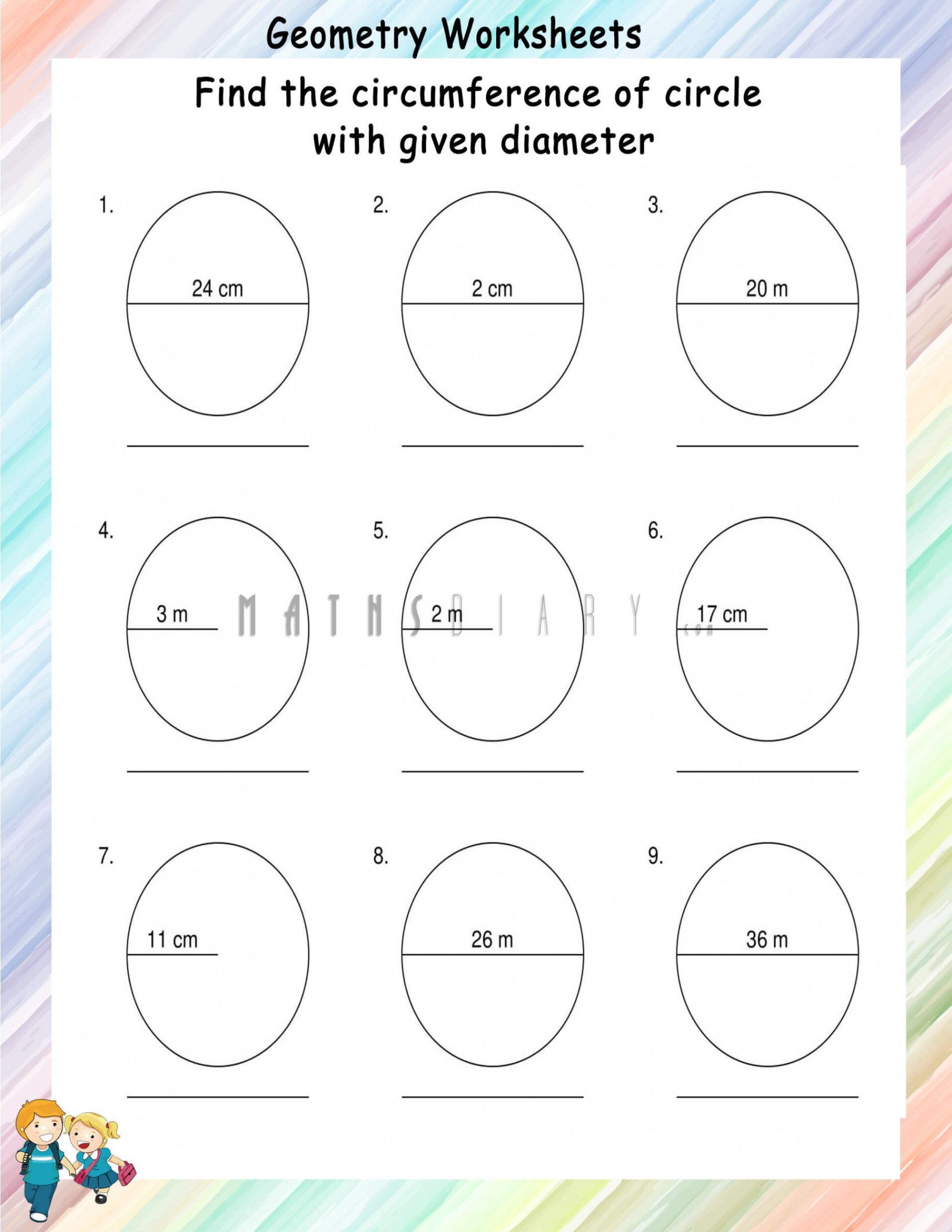 Find the circumference of circle worksheets - Math Worksheets