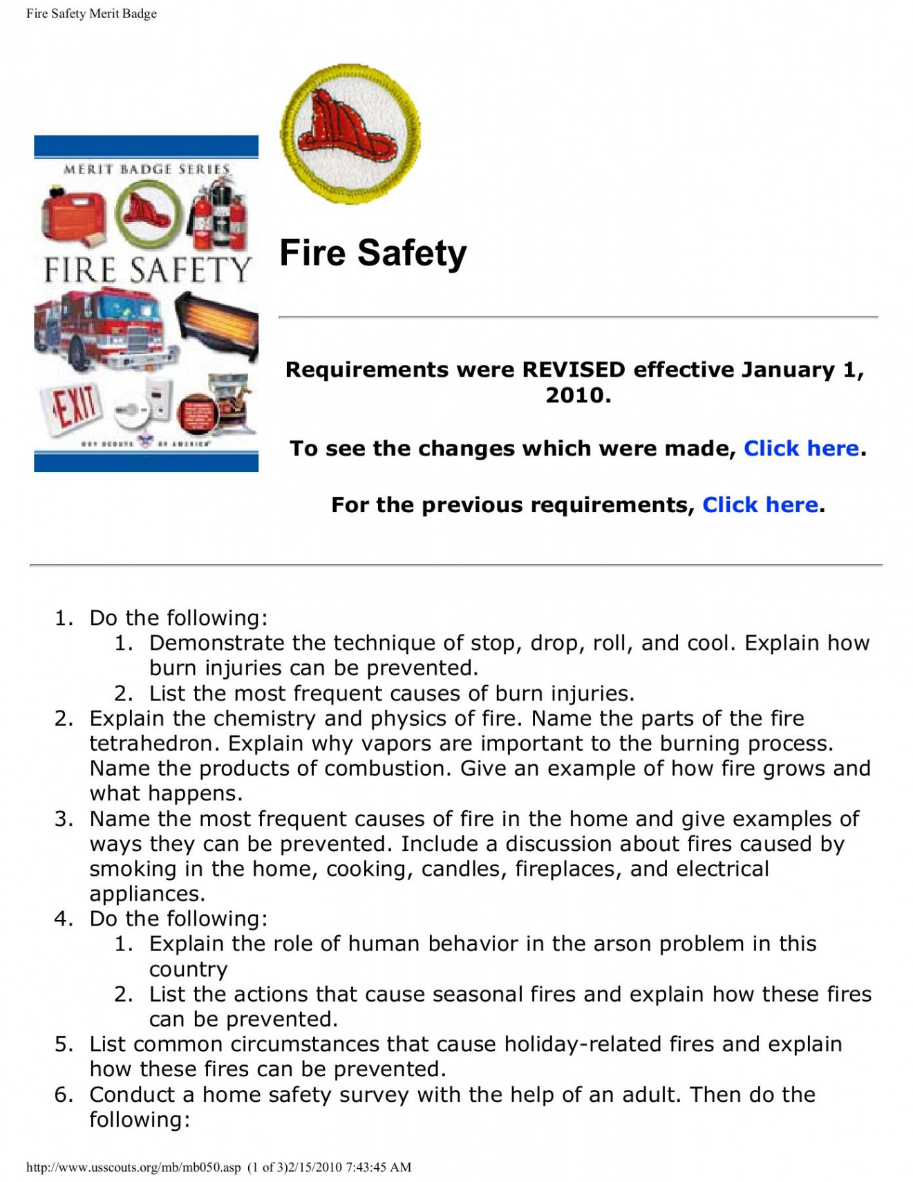 Fire Safety Merit Badge - Troop Pages - - Flip PDF Download