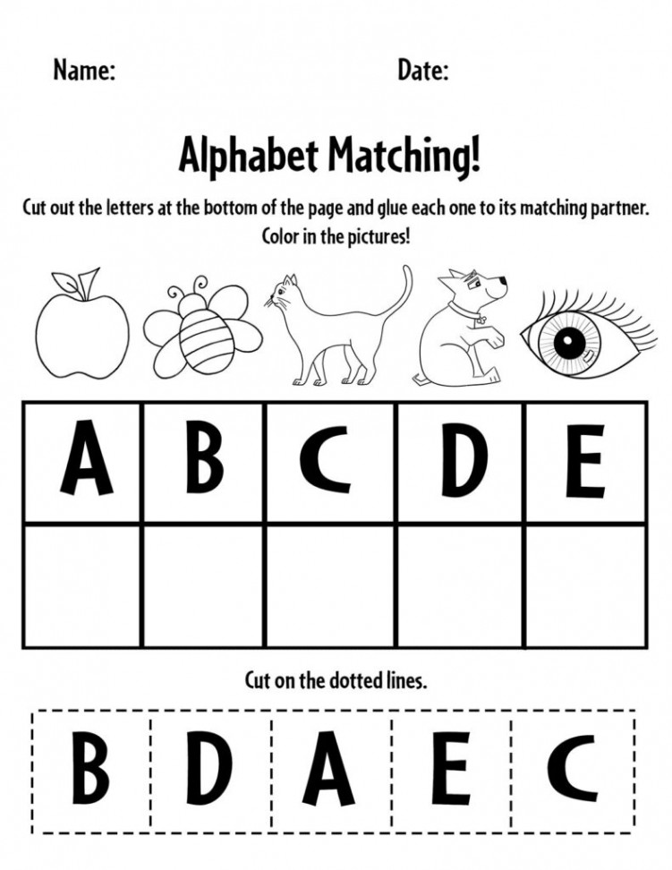 Free Alphabet Matching A-Z Worksheets for Preschool ⋆ The