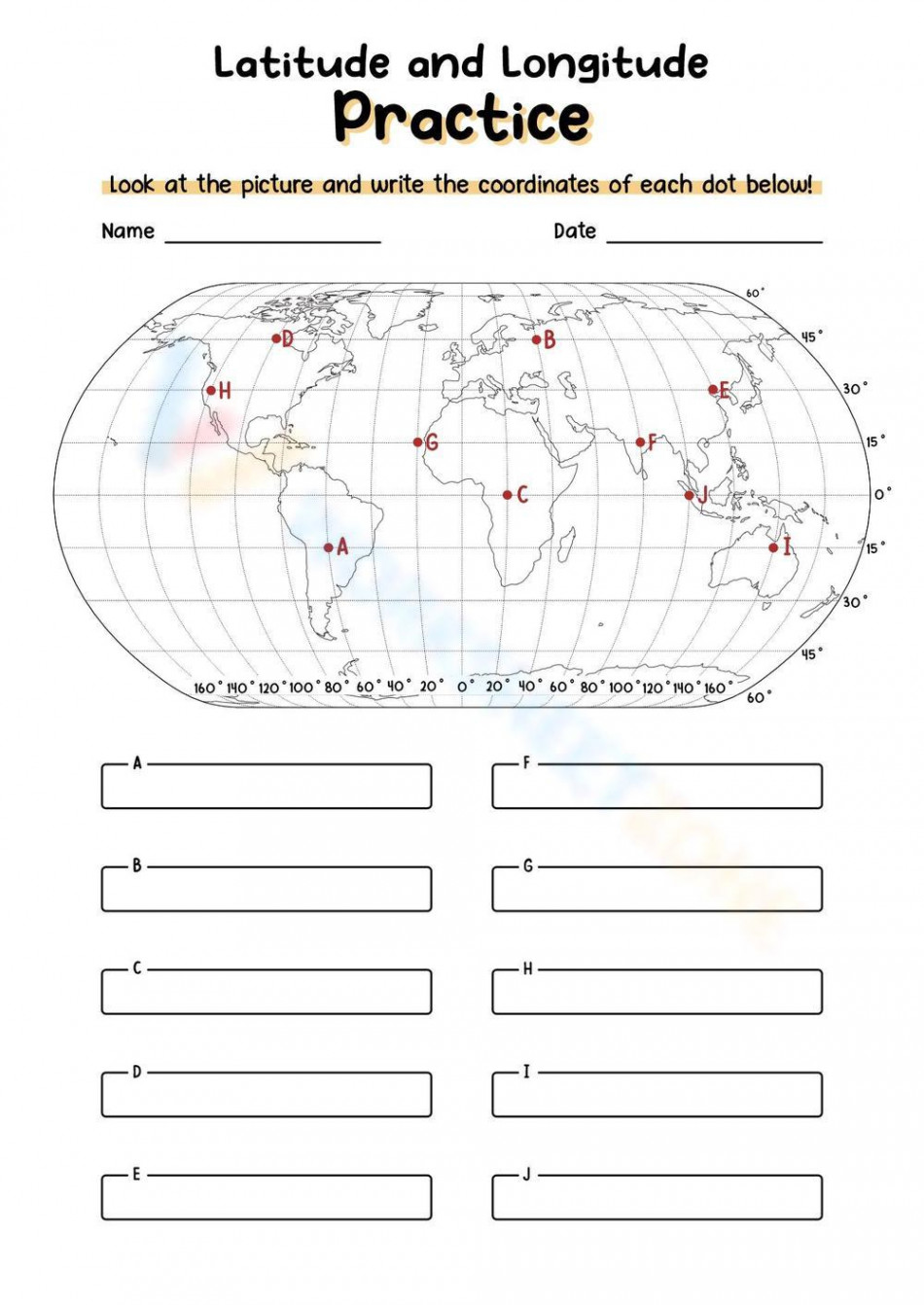 Free Collection Of Latitude and Longitude Worksheets