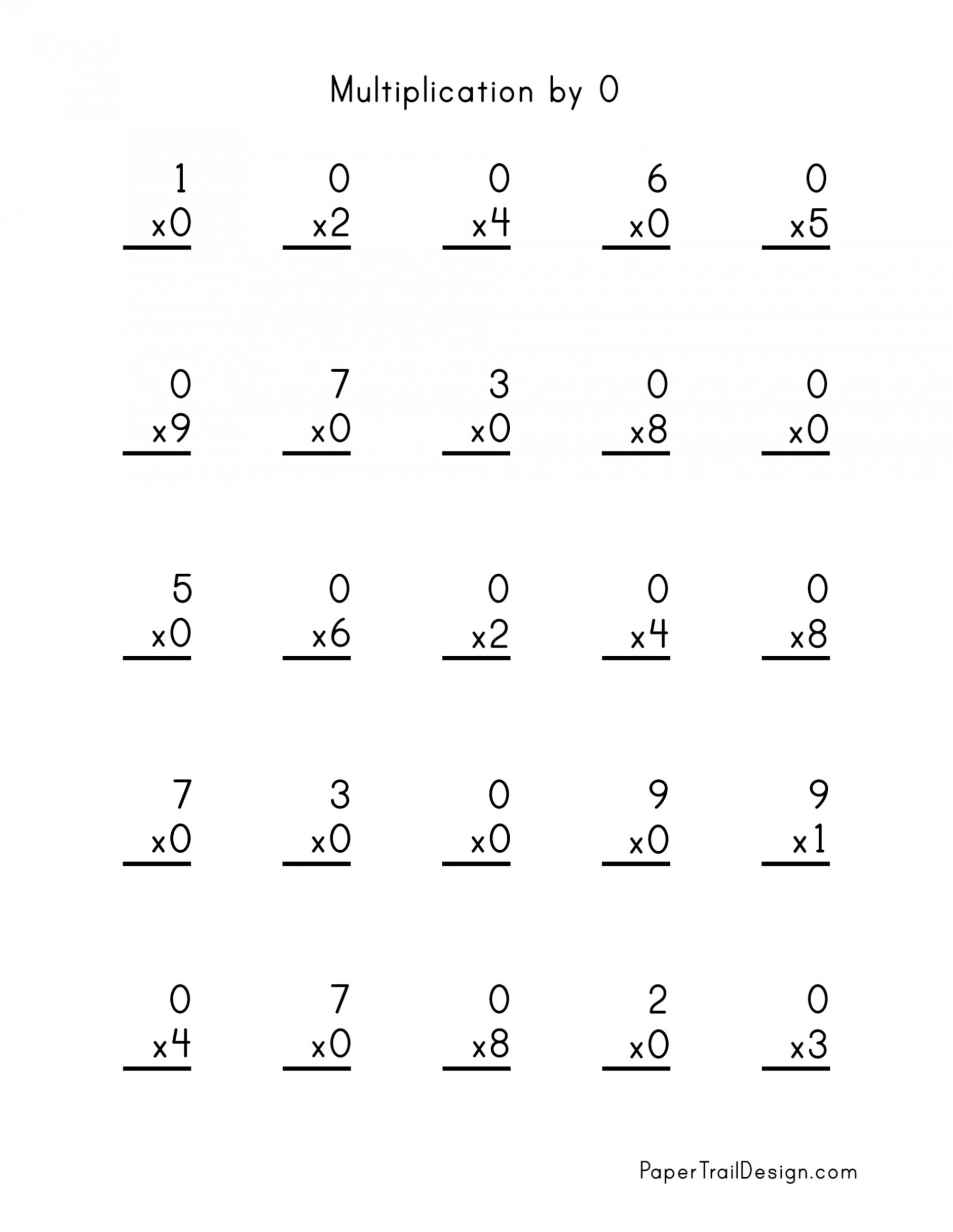 Free Multiplication Worksheets -2 - Paper Trail Design