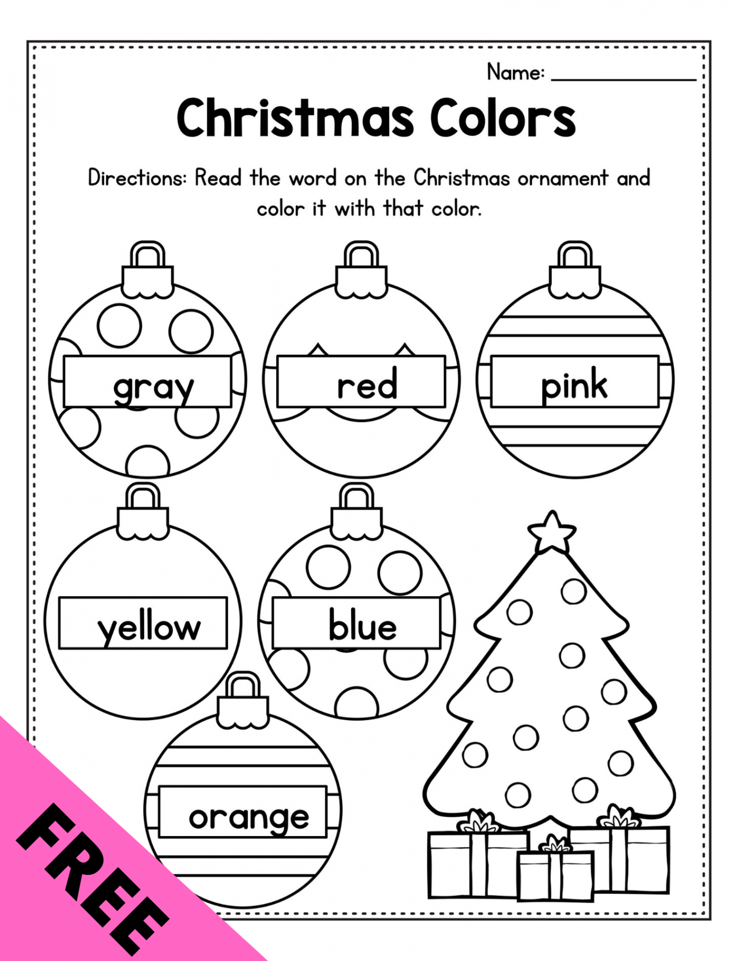 FREE Printable Christmas Worksheets For Preschool  Christmas