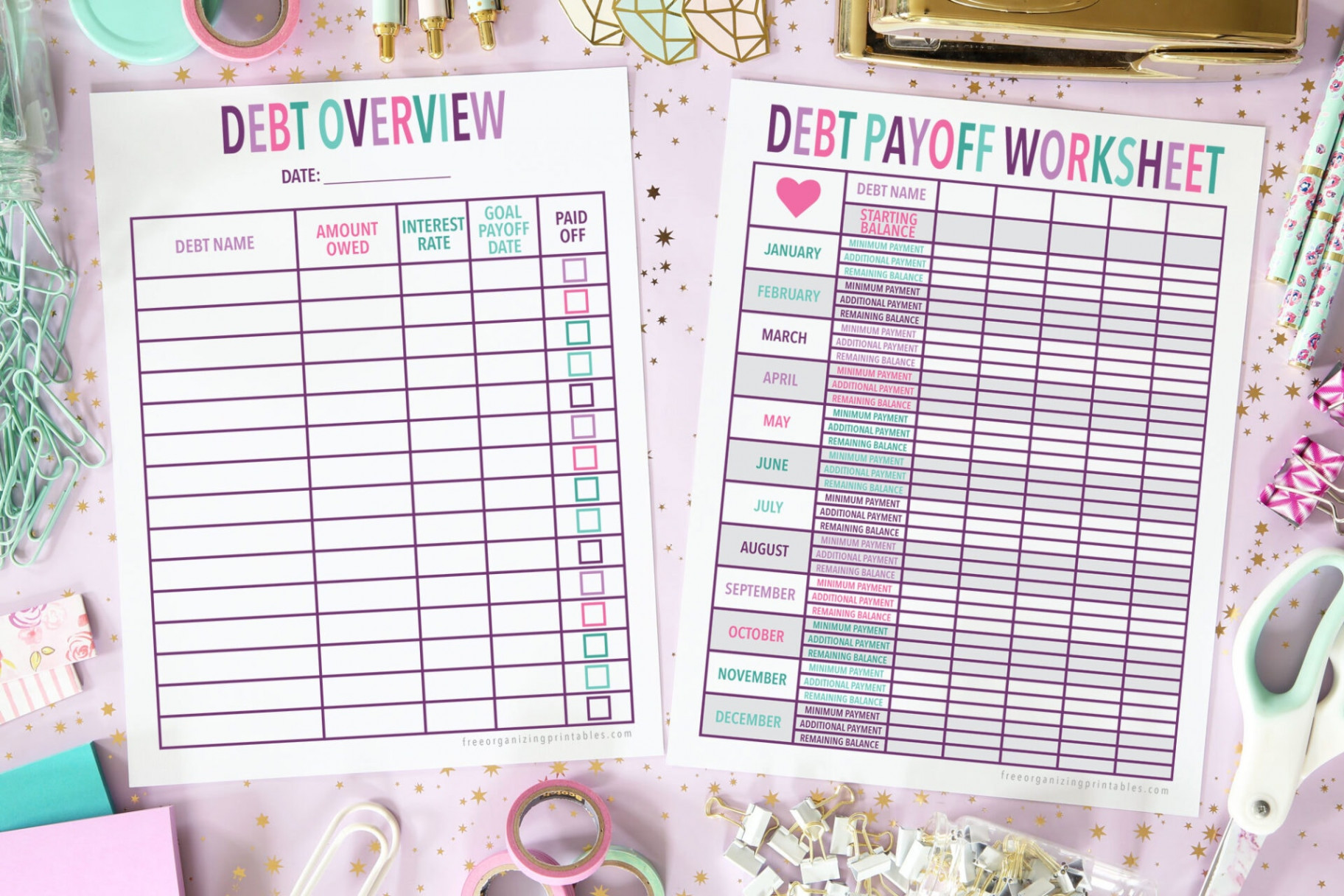 Free Printable Debt Payoff Planner  Free Organizing Printables