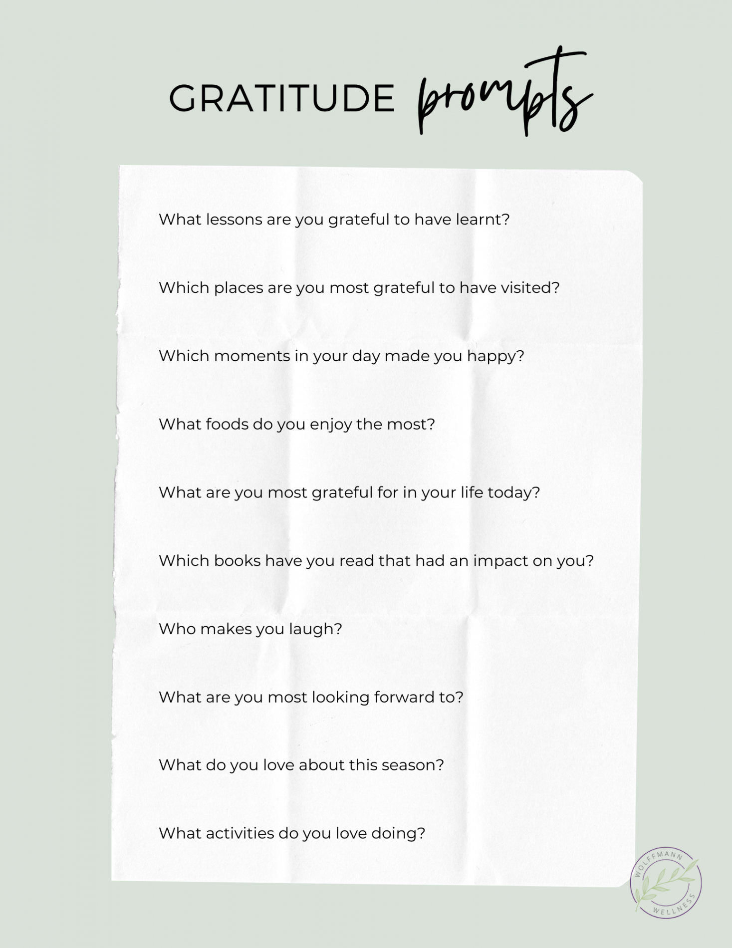 Free Printable Mental Health Worksheets PDF - WolffMann Wellness