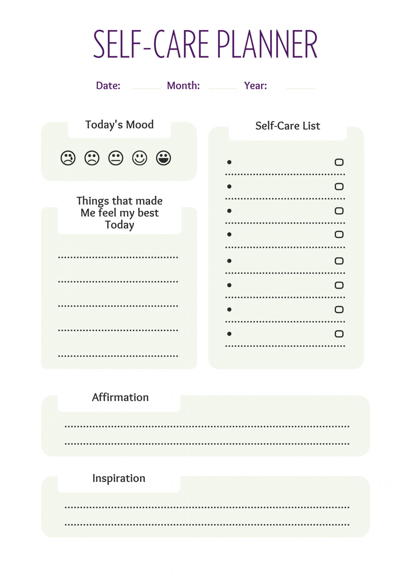 Free Printable Mental Health Worksheets PDF - WolffMann Wellness