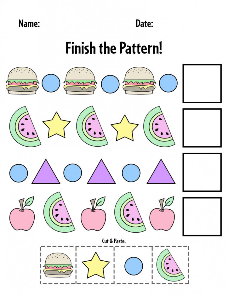 Free Printable Pattern Worksheets for Preschool ⋆ The Hollydog Blog