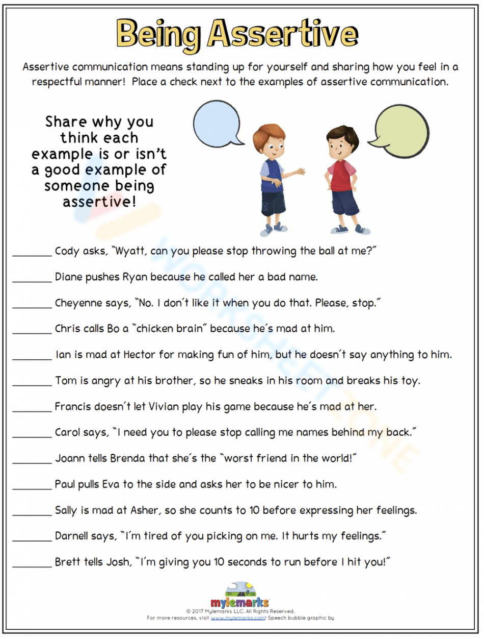 Free Printable Social Skill Worksheets For All Ages