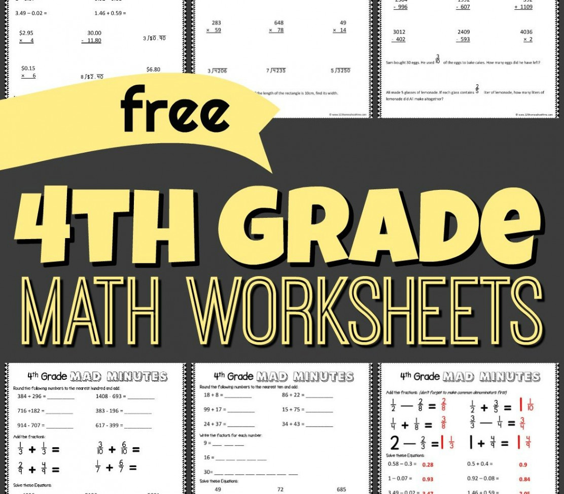 ✏️ FREE Printable th Grade Math Worksheets pdf