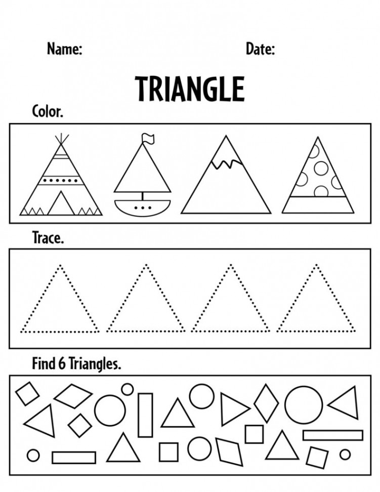 Free Triangle Worksheets for Preschool! ⋆ The Hollydog Blog