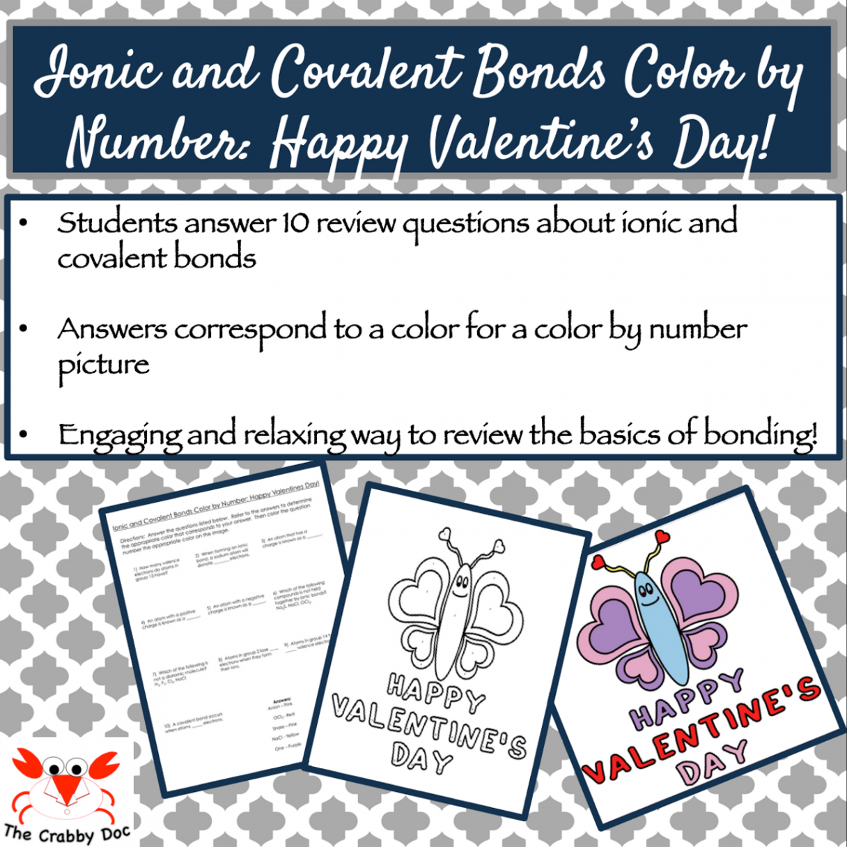 Ionic and Covalent Bonds Color by Number: Happy Valentine