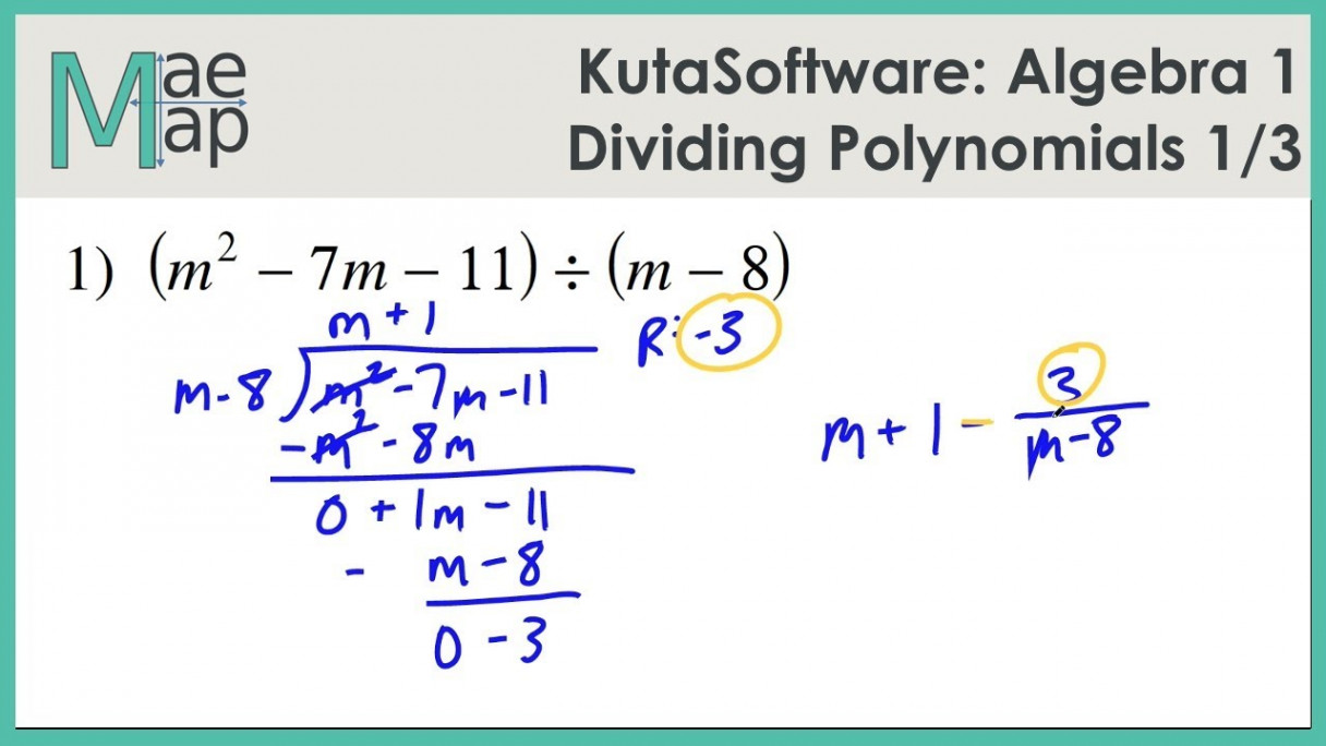 KutaSoftware: Algebra - Dividing Polynomials Part