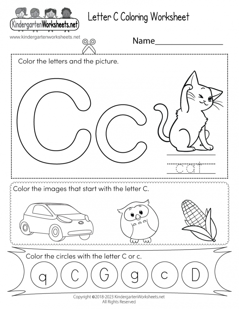 Letter C Coloring Worksheet - Free Printable, Digital, & PDF