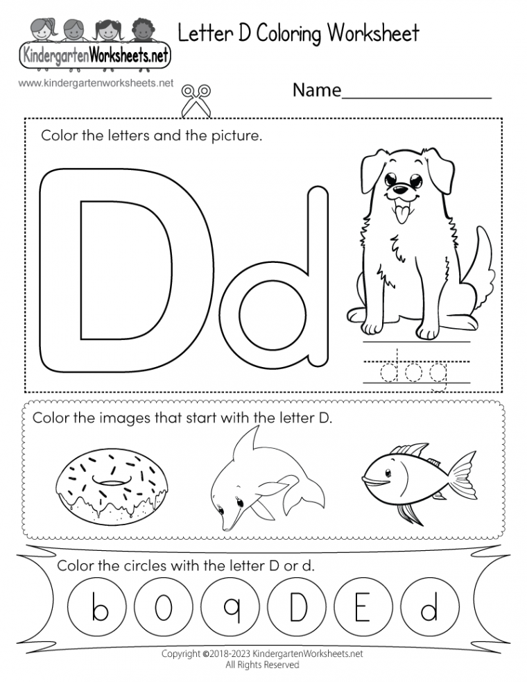 Letter D Coloring Worksheet - Free Printable, Digital, & PDF