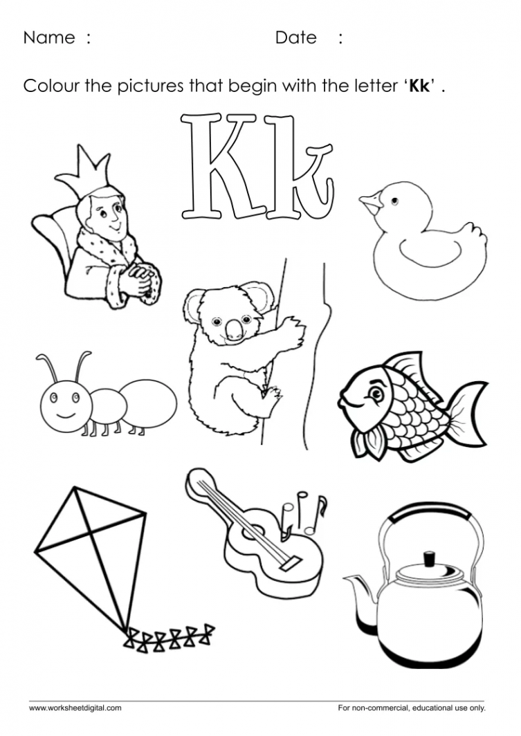 Letter K Worksheet for Kindergarten - Worksheet Digital