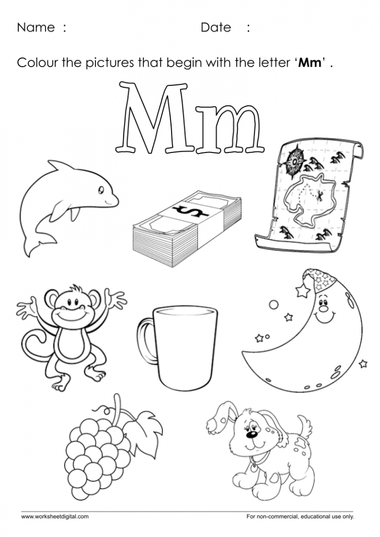 Letter M Worksheet for Kindergarten - Worksheet Digital